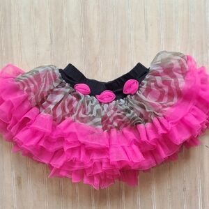 Jona Michelle Toddler Tutu Skirt (2T-4T) Pink Ruffle Tulle Roses Ballet Dress Up
